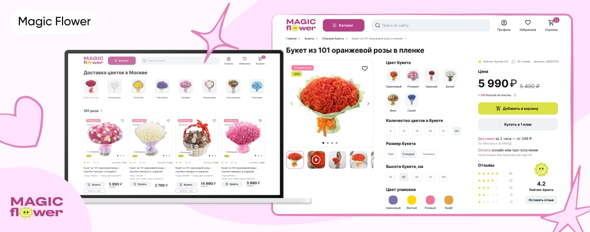 Magic Flower — сайт интернет-магазина по доставке цветов